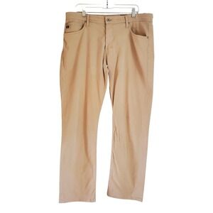 AG Adriano Goldschmied The Everett Pants Mens 36x32 Beige Slim Straight Khaki